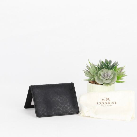 Coach Signature Canvas Men Black Wallet - Picture 3 of 5